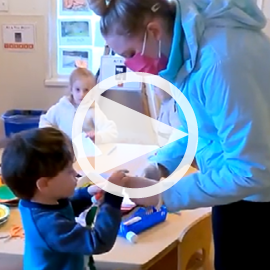 video preview teacher with  child